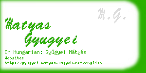 matyas gyugyei business card